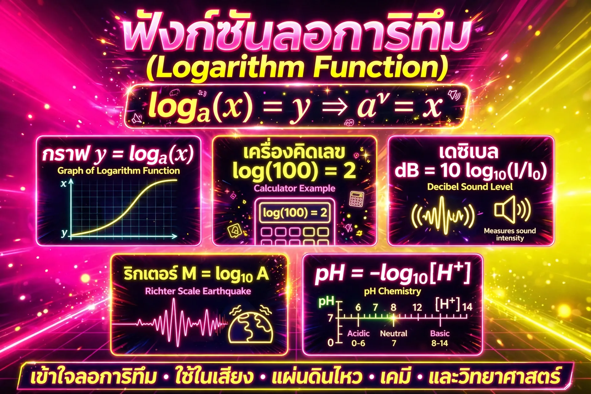 ปกคอร์ส ฟังก์ชันลอการิทึม (Logarithm Function)