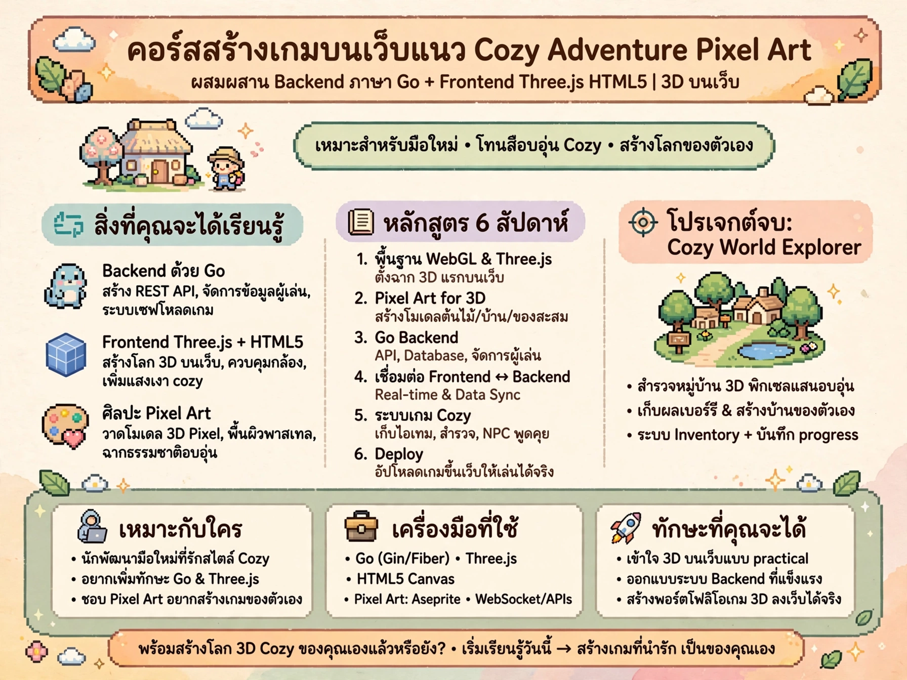 ปกคอร์ส เรียนรู้และใช้งานภาษา GO สร้างเกมบนเว็บ